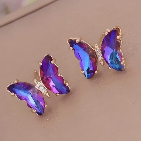 Jewelry - Purple Butterfly Stud Earrings